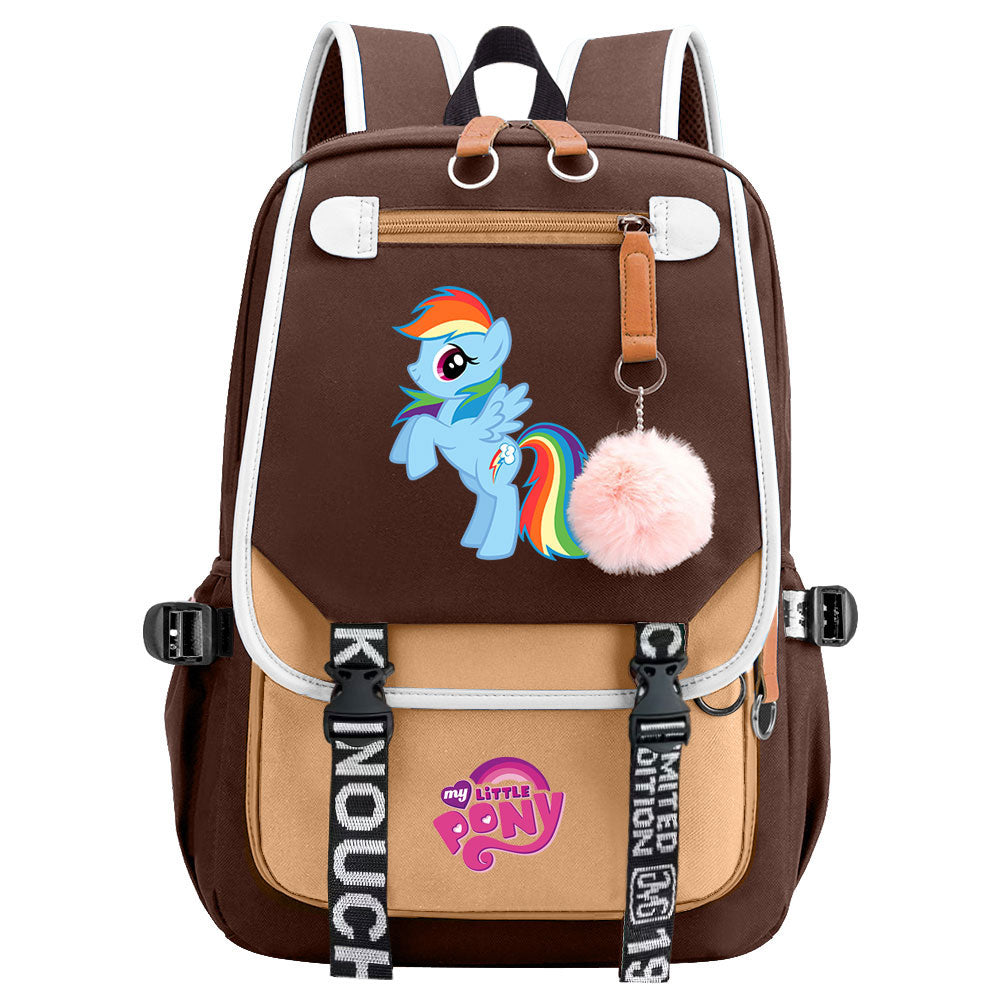 My Little Pony Rainbow Dash Waterproof Backpack School Notebook Travel Bag USB Charging