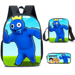 Rainbow Friends Full Printed Backpack Schoolbag Travel Notebook Bag Lunch Bag Pencil Bag for Kids Students 3PCS