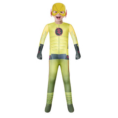 The Flash Reverse Flash Cosplay Costume with Mask Boys Girls Bodysuit Halloween Fancy Jumpsuits