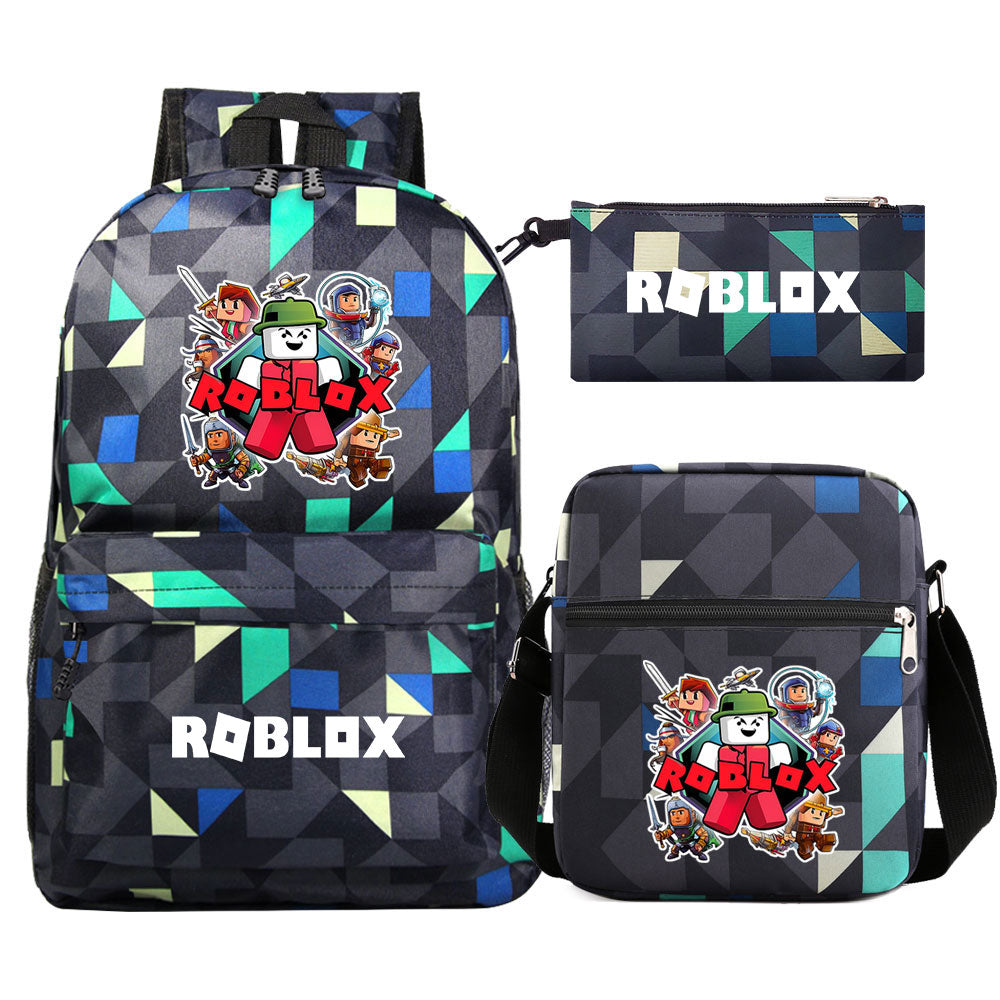 Roblox Game Schoolbag Backpack Shoulder Bag Pencil Case set for Kids Students