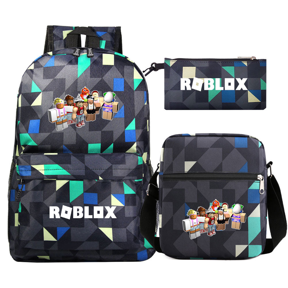 Roblox Game Schoolbag Backpack Shoulder Bag Pencil Case set for Kids Students