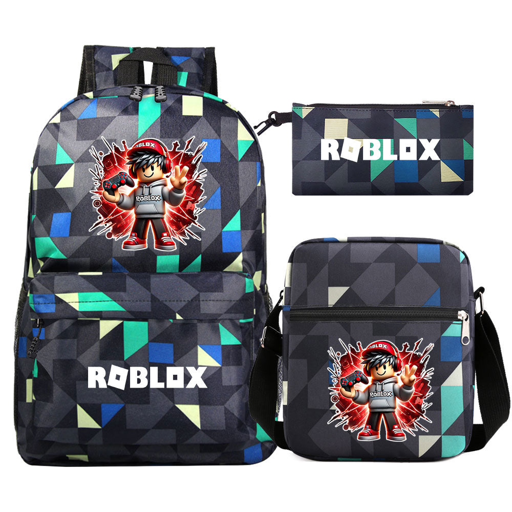 Roblox Game Schoolbag Backpack Shoulder Bag Pencil Case set for Kids Students