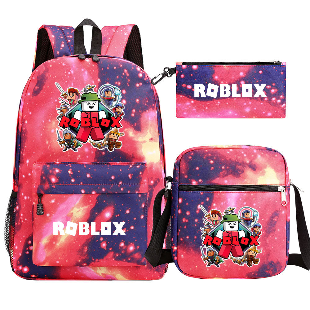 Roblox Game Schoolbag Backpack Shoulder Bag Pencil Case set for Kids Students
