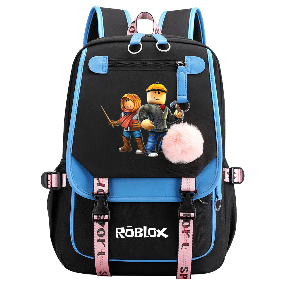 Roblox Game Waterproof Backpack School Notebook Travel Bag USB Charging