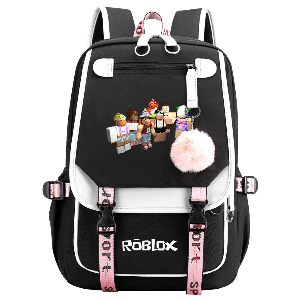 Roblox Game Waterproof Backpack School Notebook Travel Bag USB Charging