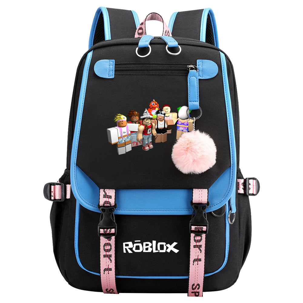 Roblox Game Waterproof Backpack School Notebook Travel Bag USB Charging