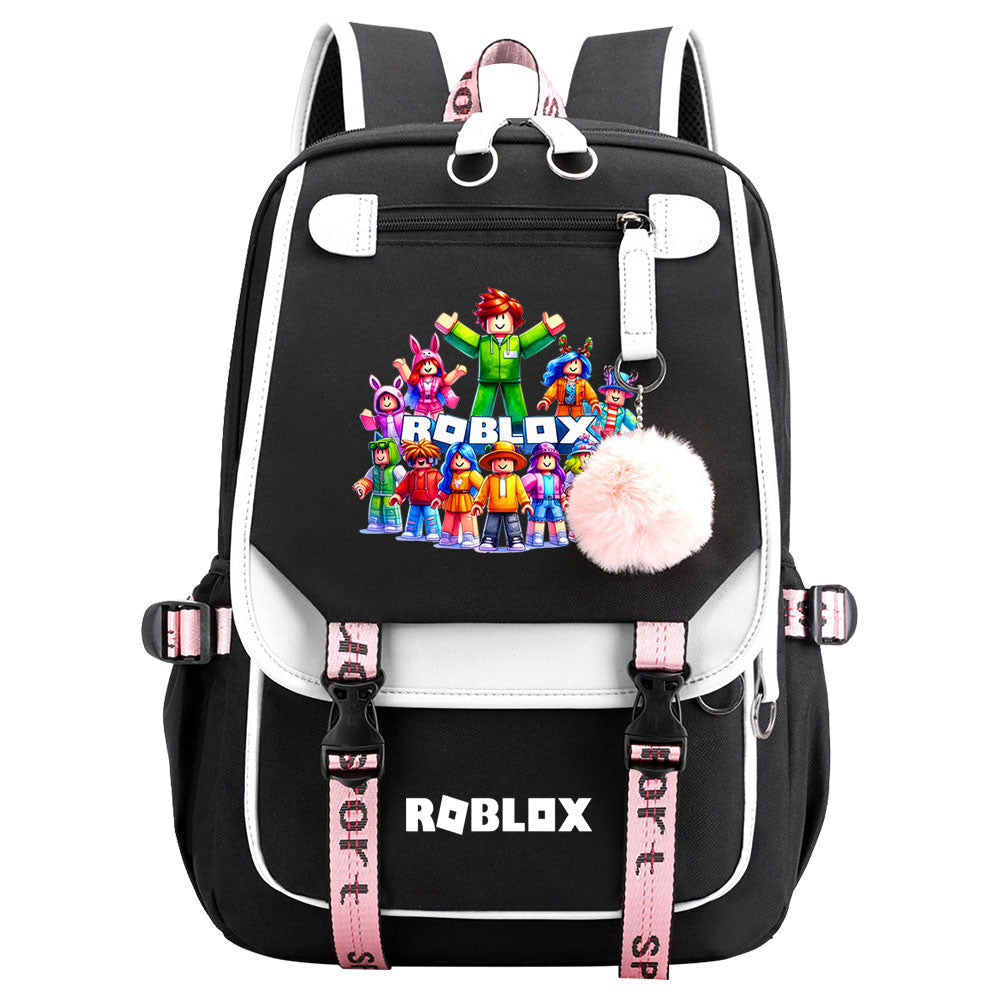 Roblox Waterproof Backpack School Notebook Travel Bag USB Charging
