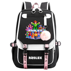 Roblox Waterproof Backpack School Notebook Travel Bag USB Charging