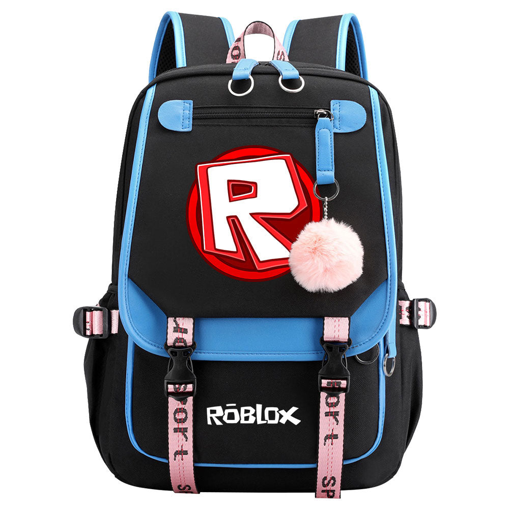 Roblox Waterproof Backpack School Notebook Travel Bags USB Charging