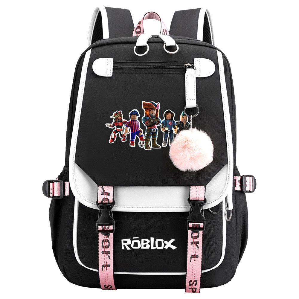 Roblox Waterproof Backpack School Notebook Travel Bags USB Charging