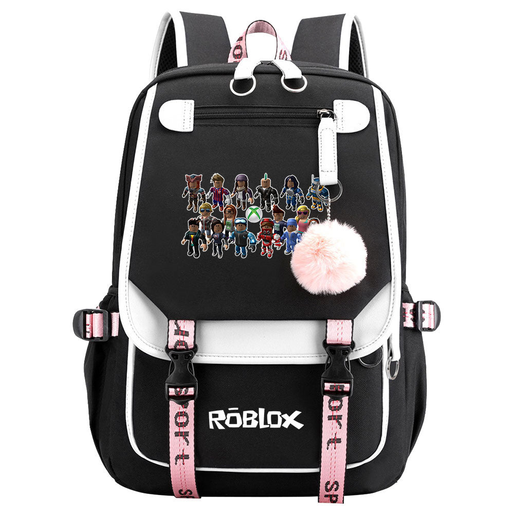 Roblox Waterproof Backpack School Notebook Travel Bags USB Charging