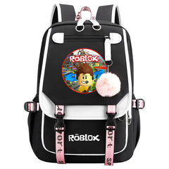 Roblox Waterproof Backpack School Notebook Travel Bags USB Charging
