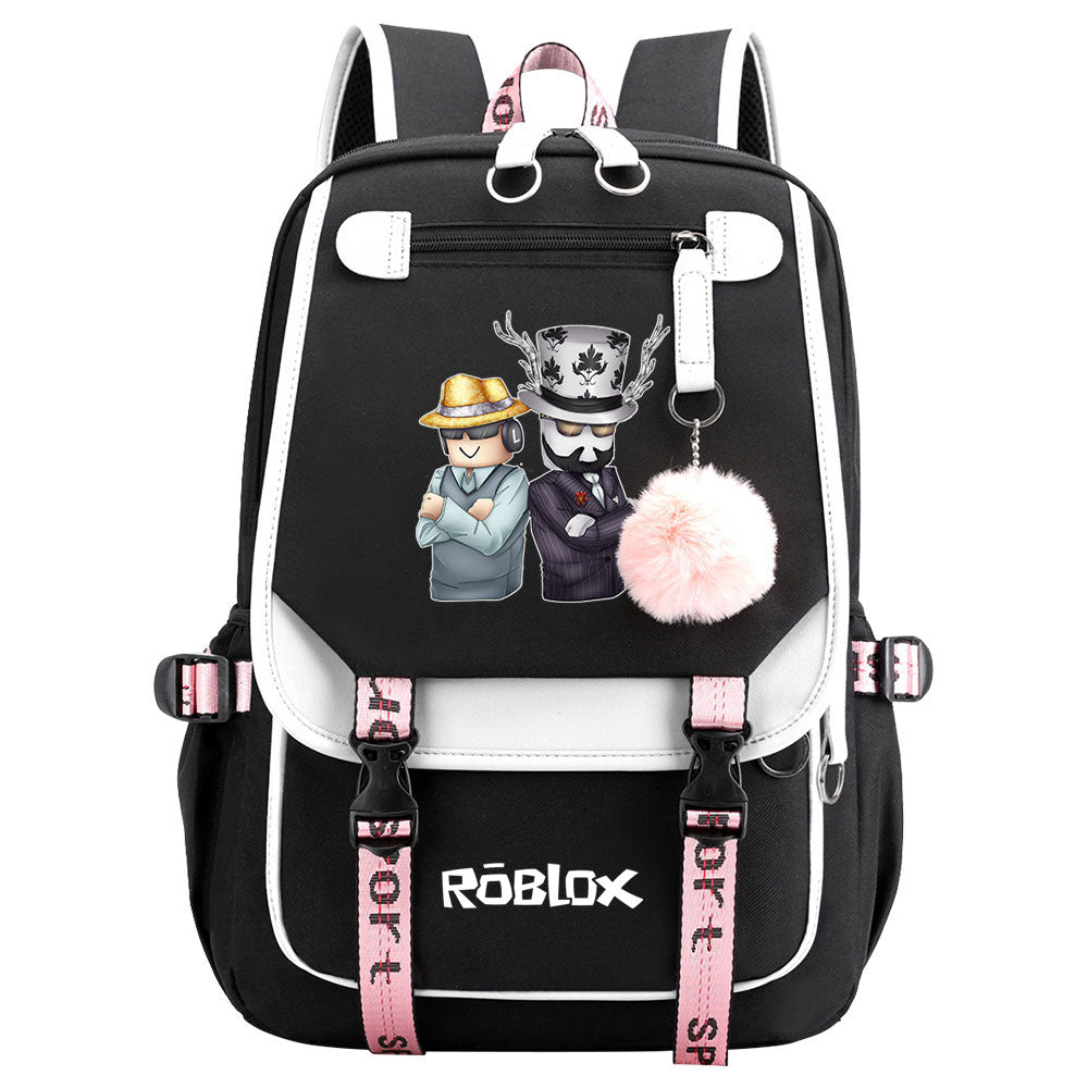 Game Roblox Waterproof Backpack School Notebook Travel Bags USB Charging