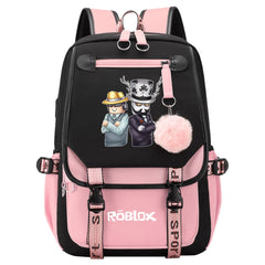 Game Roblox Waterproof Backpack School Notebook Travel Bags USB Charging