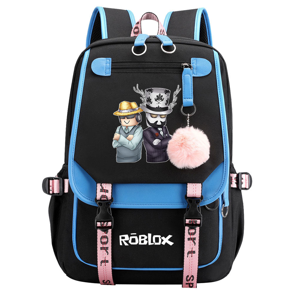 Game Roblox Waterproof Backpack School Notebook Travel Bags USB Charging