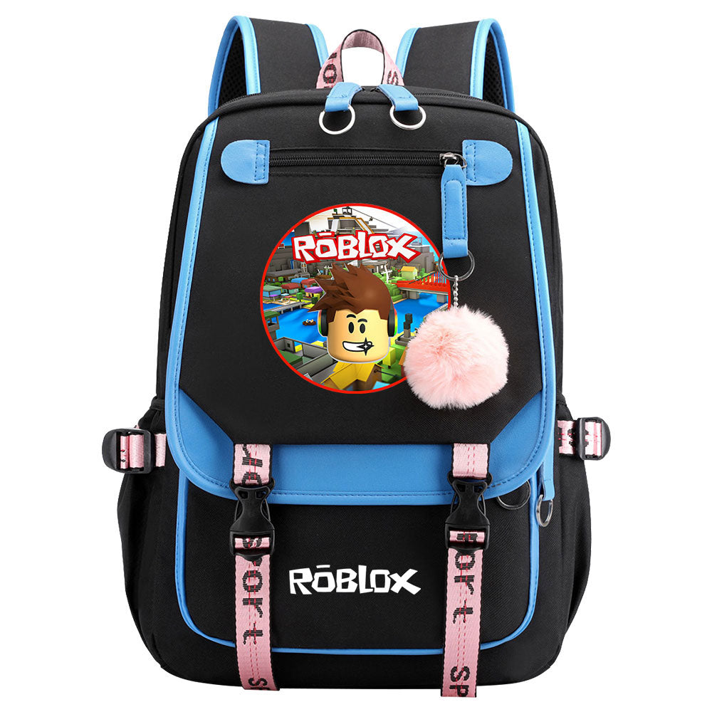 Roblox Waterproof Backpack School Notebook Travel Bags USB Charging