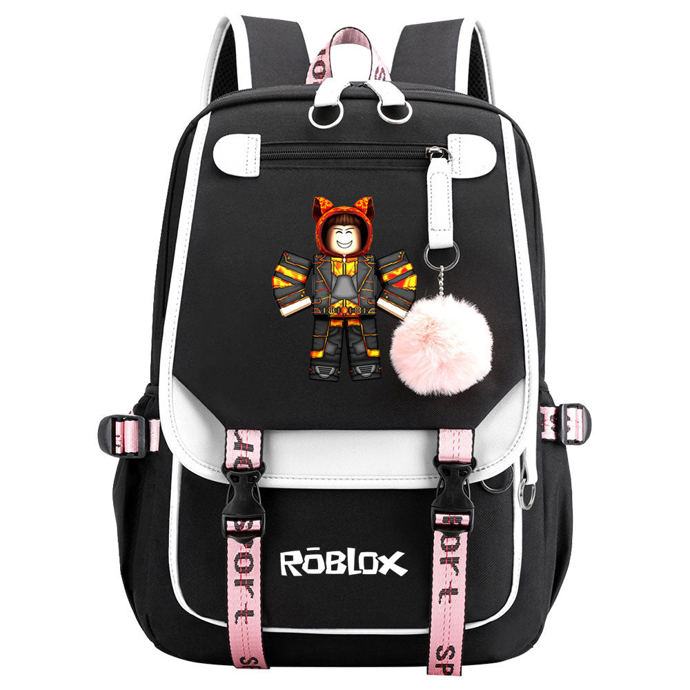 Game Roblox Waterproof Backpack School Notebook Travel Bags USB Charging