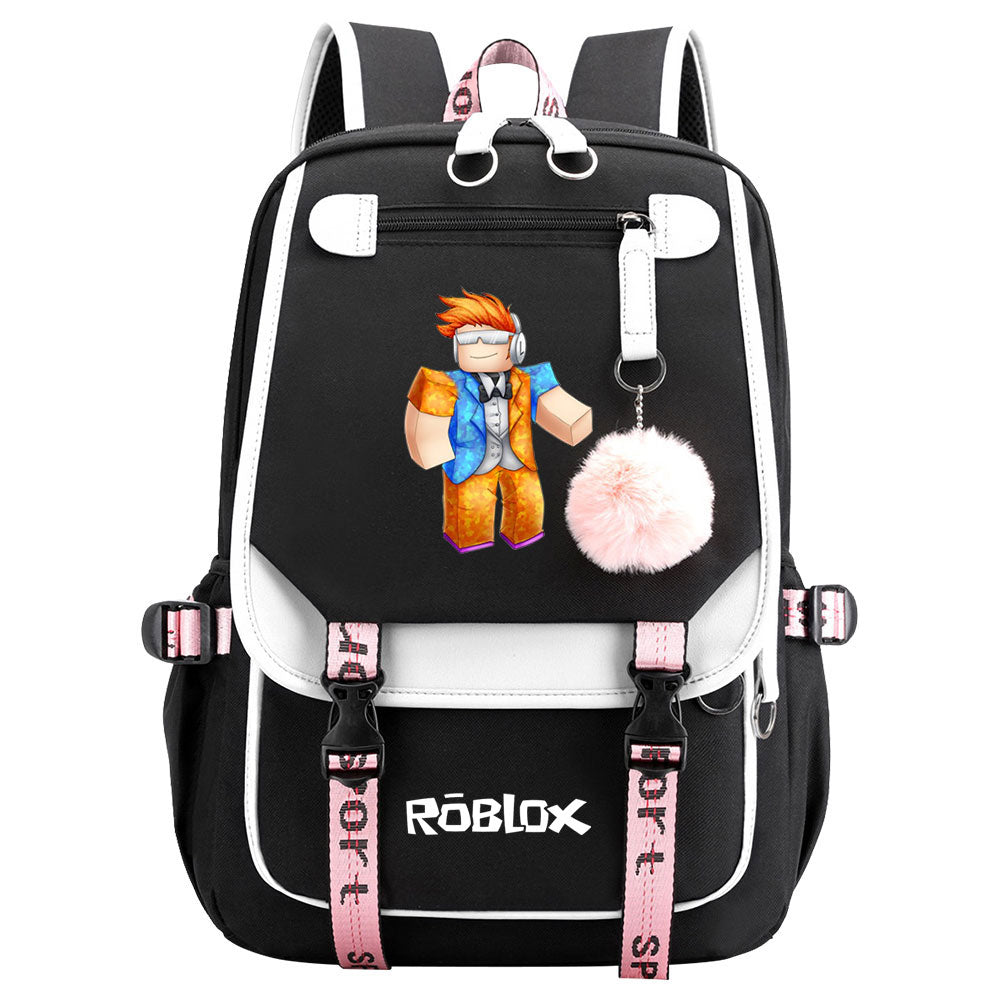 Game Roblox Waterproof Backpack School Notebook Travel Bags USB Charging