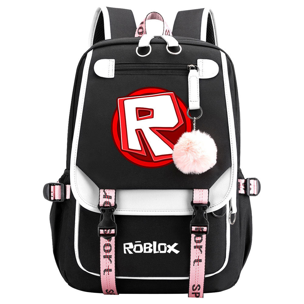 Roblox Waterproof Backpack School Notebook Travel Bags USB Charging