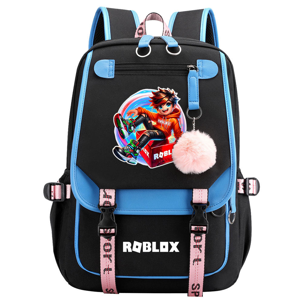 Roblox Waterproof Backpack School Notebook Travel Bag USB Charging