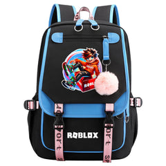 Roblox Waterproof Backpack School Notebook Travel Bag USB Charging