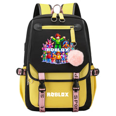 Roblox Waterproof Backpack School Notebook Travel Bag USB Charging