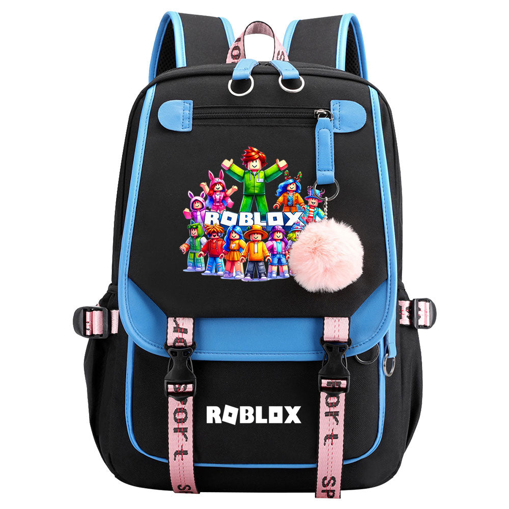 Roblox Waterproof Backpack School Notebook Travel Bag USB Charging