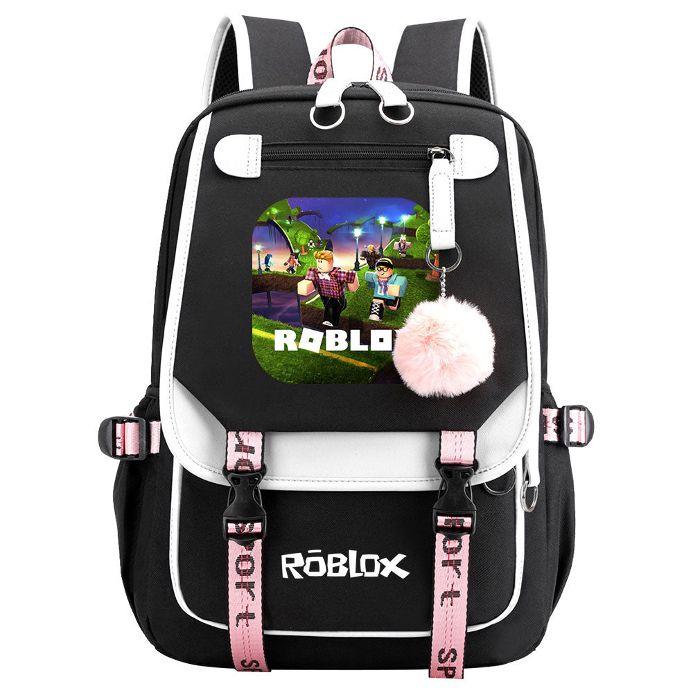 Roblox Waterproof Backpack School Notebook Travel Bags USB Charging