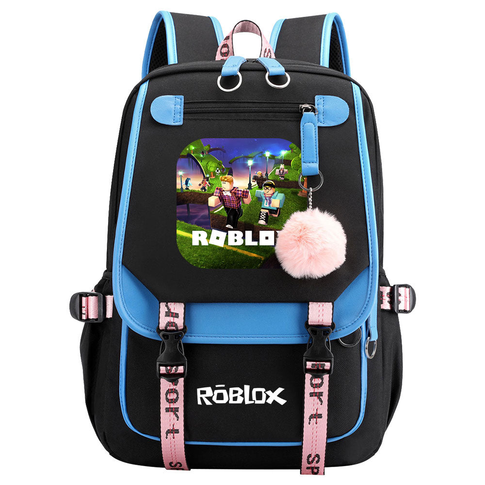 Roblox Waterproof Backpack School Notebook Travel Bags USB Charging