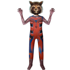 Guardians of the Galaxy Rocket Raccoon Cosplay Costume with Mask Boys Girls Bodysuit Halloween Fancy Jumpsuits