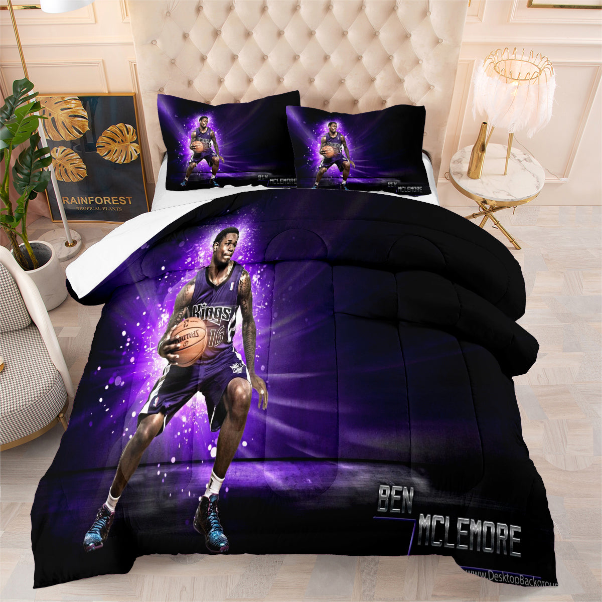 Sacramento Basketball Kings Comforter Pillowcases 3PC Sets All Season Reversible Quilted Duvet