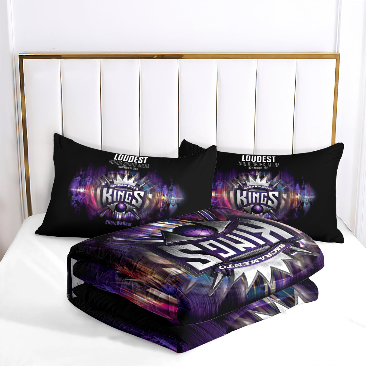 Sacramento Basketball Kings Comforter Pillowcases 3PC Sets All Season Reversible Quilted Duvet