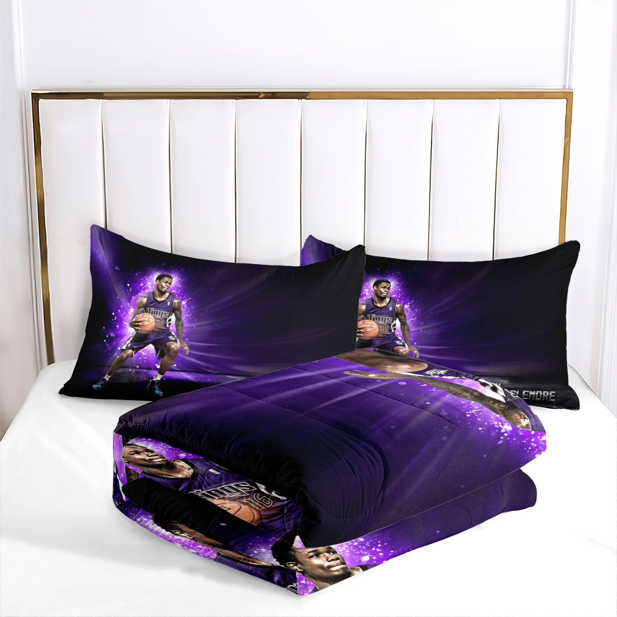 Sacramento Basketball Kings Comforter Pillowcases 3PC Sets All Season Reversible Quilted Duvet