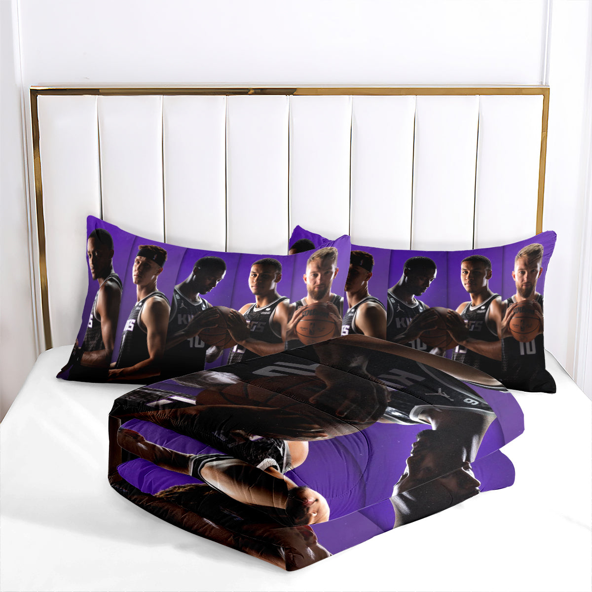 Sacramento Basketball Kings Comforter Pillowcases 3PC Sets All Season Reversible Quilted Duvet