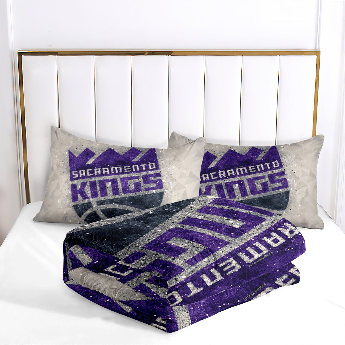 Sacramento Basketball Kings Comforter Pillowcases 3PC Sets All Season Reversible Quilted Duvet