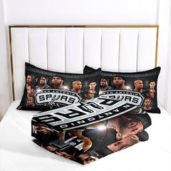 San Antonio Basketball Spurs Comforter Pillowcases 3PC Sets All Season Reversible Quilted Duvet