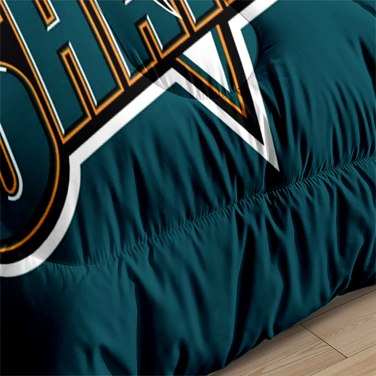 San Jose Hockey Sharks Comforter Pillowcases 3PC Sets Blanket All Season Reversible Quilted Duvet