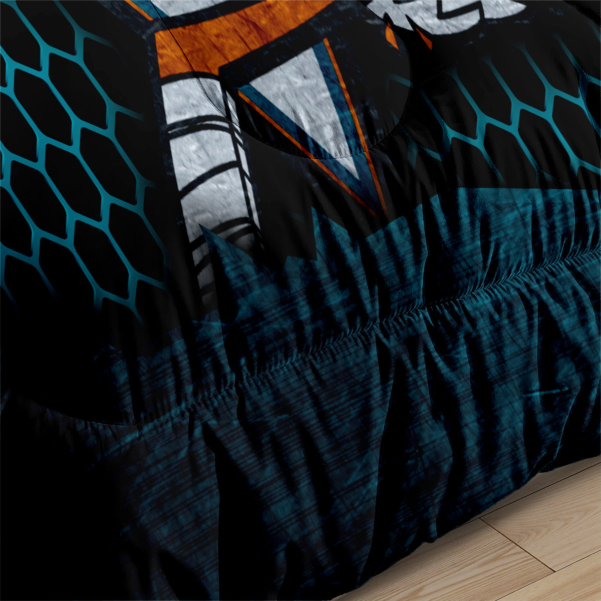 San Jose Hockey Sharks Comforter Pillowcases 3PC Sets Blanket All Season Reversible Quilted Duvet