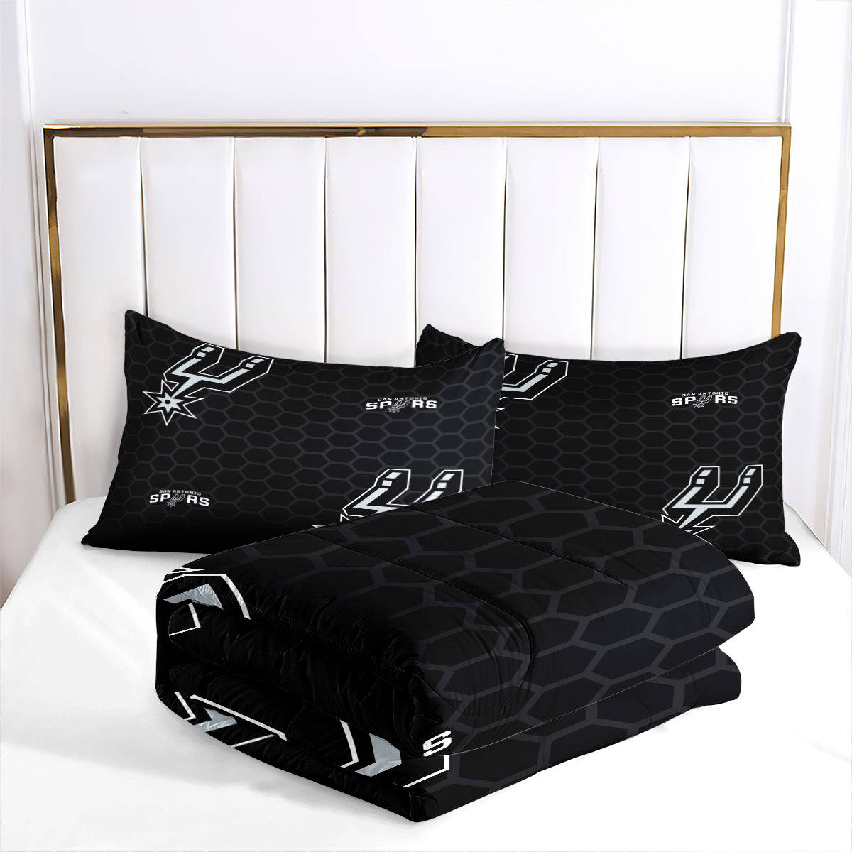 San Antonio Basketball Spurs Comforter Pillowcases 3PC Sets All Season Reversible Quilted Duvet