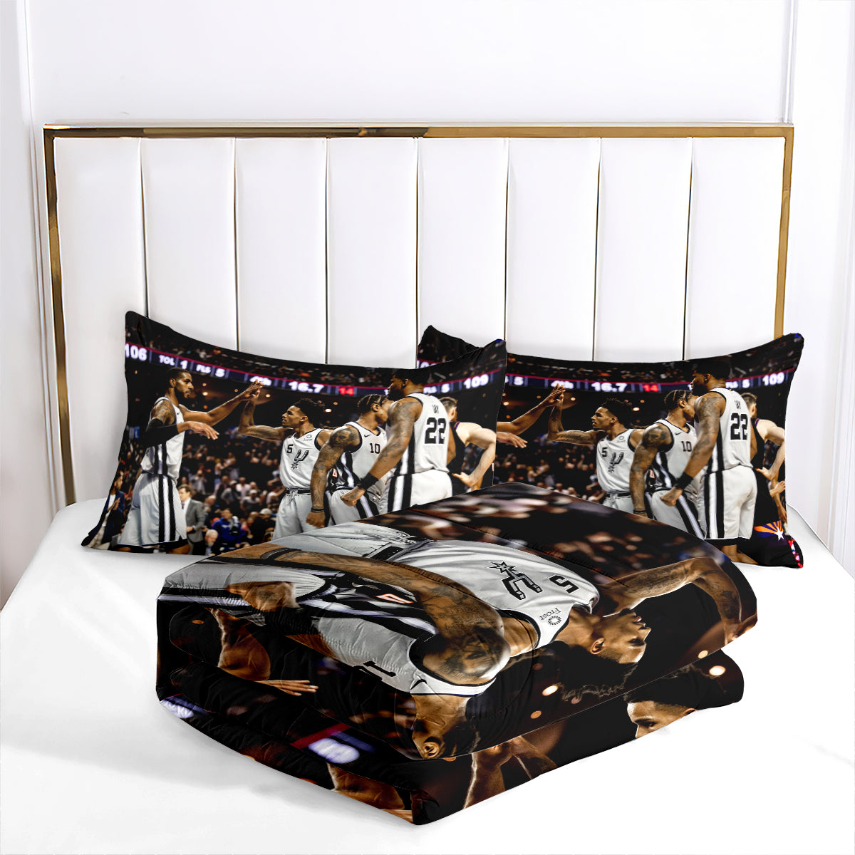 San Antonio Basketball Spurs Comforter Pillowcases 3PC Sets All Season Reversible Quilted Duvet