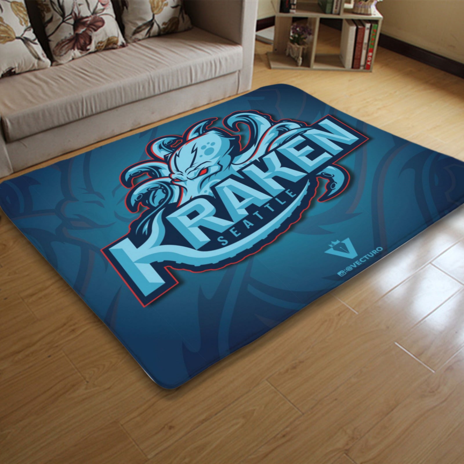 Seattle Kraken Hockey Rugs Bedroom Living Room Bathroom Carpet Mat Rug