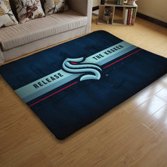 Seattle Kraken Hockey Rugs Bedroom Living Room Bathroom Carpet Mat Rug