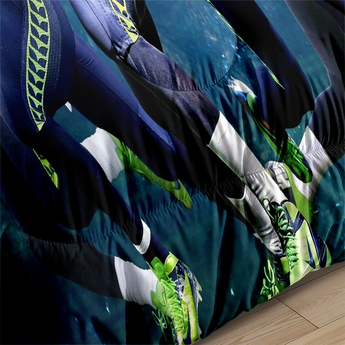 Seattle Rugby Seahawks Comforter Pillowcases 3PC Sets Blanket All Season Reversible Quilted Duvet