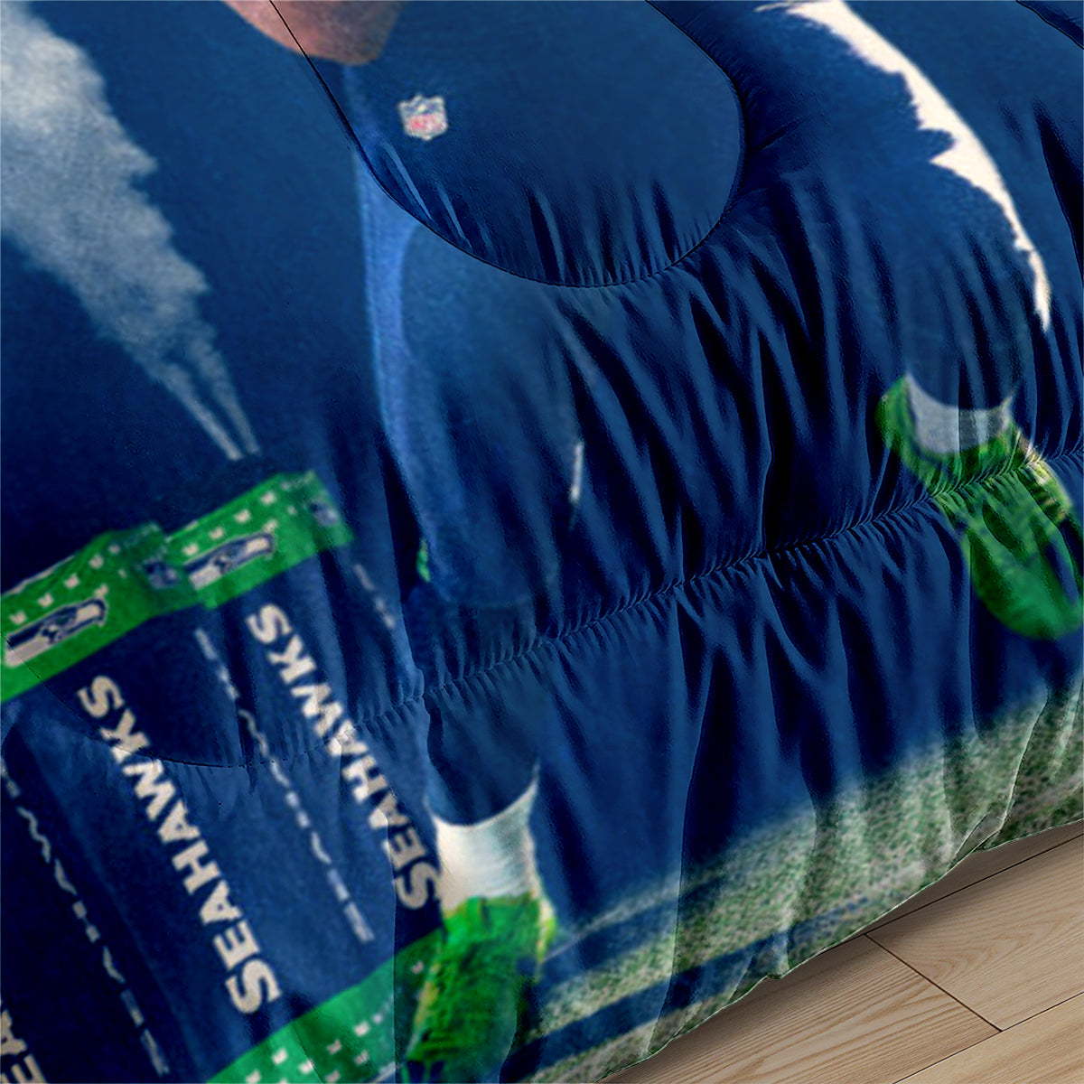Seattle Rugby Seahawks Comforter Pillowcases 3PC Sets Blanket All Season Reversible Quilted Duvet