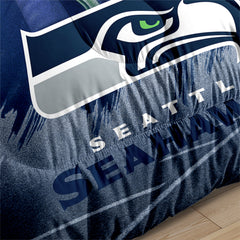 Seattle Rugby Seahawks Comforter Pillowcases 3PC Sets Blanket All Season Reversible Quilted Duvet