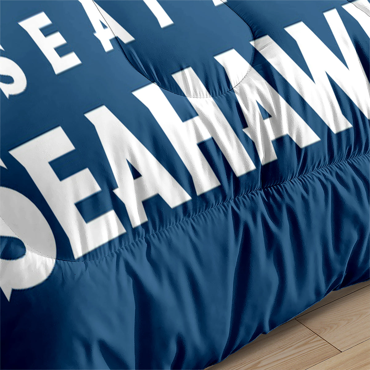 Seattle Rugby Seahawks Comforter Pillowcases 3PC Sets Blanket All Season Reversible Quilted Duvet