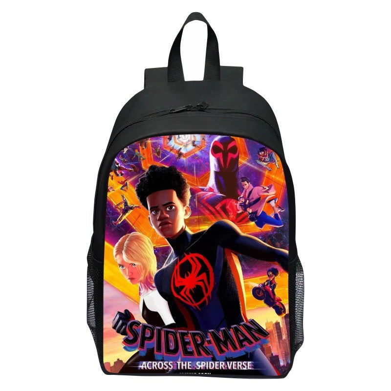 Spider Man  Across the Spider Verse Miles Morales Full Printed Backpack Schoolbag Travel Notebook Bag for Kids Students