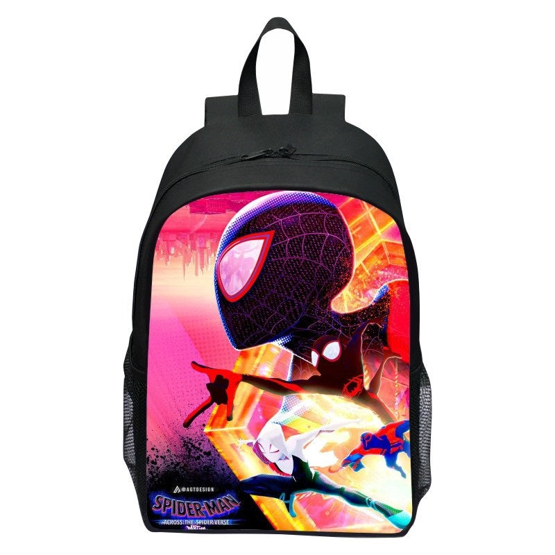 Spider Man  Across the Spider Verse Miles Morales Full Printed Backpack Schoolbag Travel Notebook Bag for Kids Students