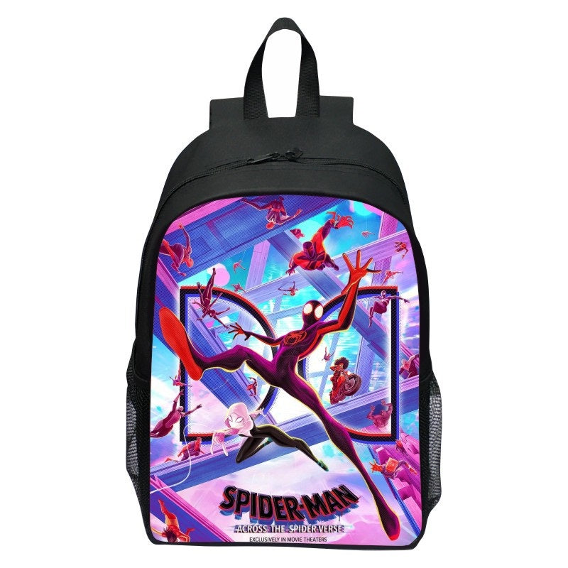 Spider Man  Across the Spider Verse Miles Morales Full Printed Backpack Schoolbag Travel Notebook Bag for Kids Students