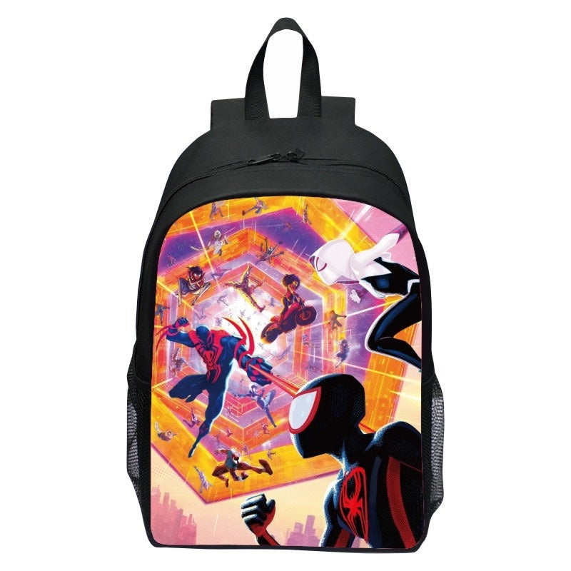 Spider Man  Across the Spider Verse Miles Morales Full Printed Backpack Schoolbag Travel Notebook Bag for Kids Students